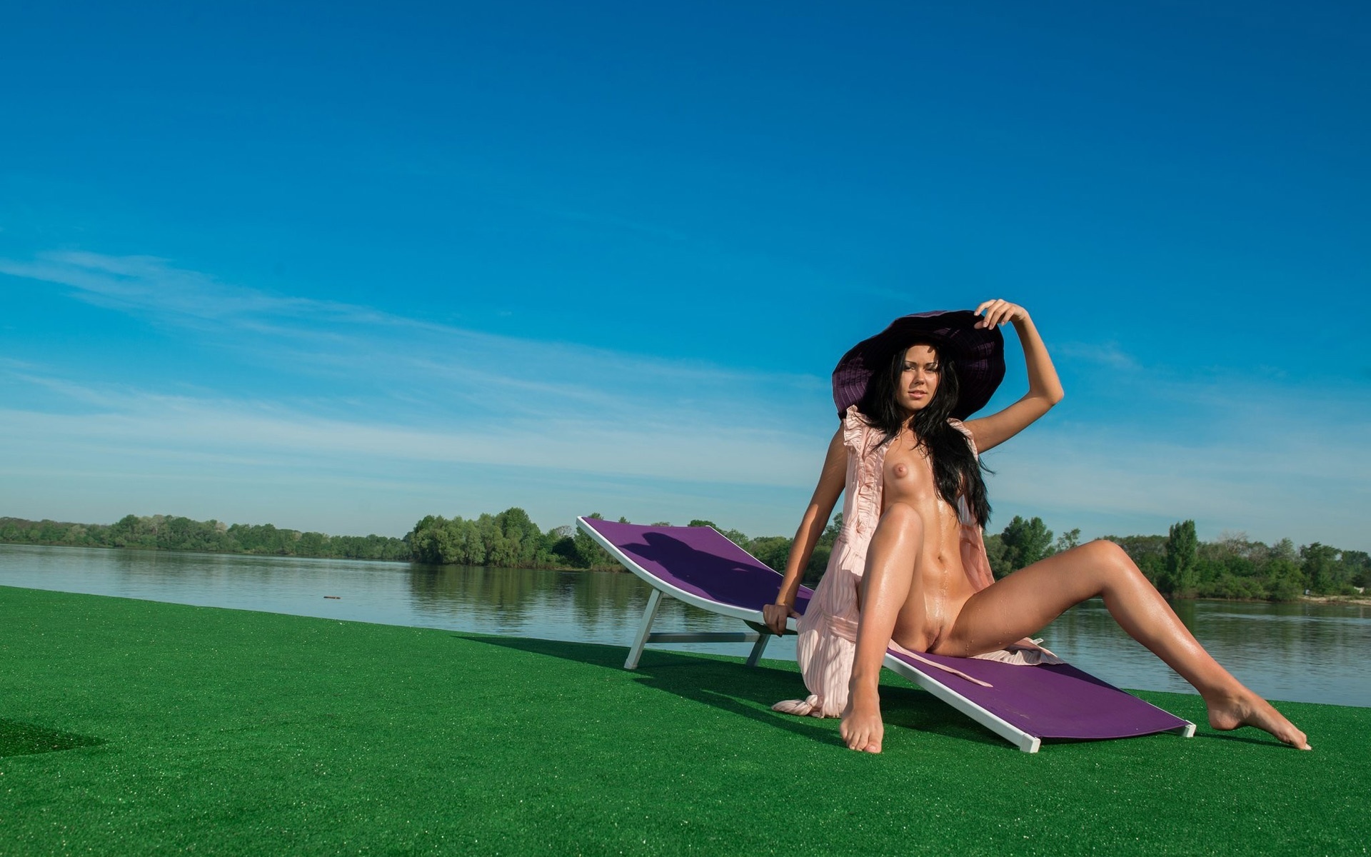 brunette, nature, sweet pussy