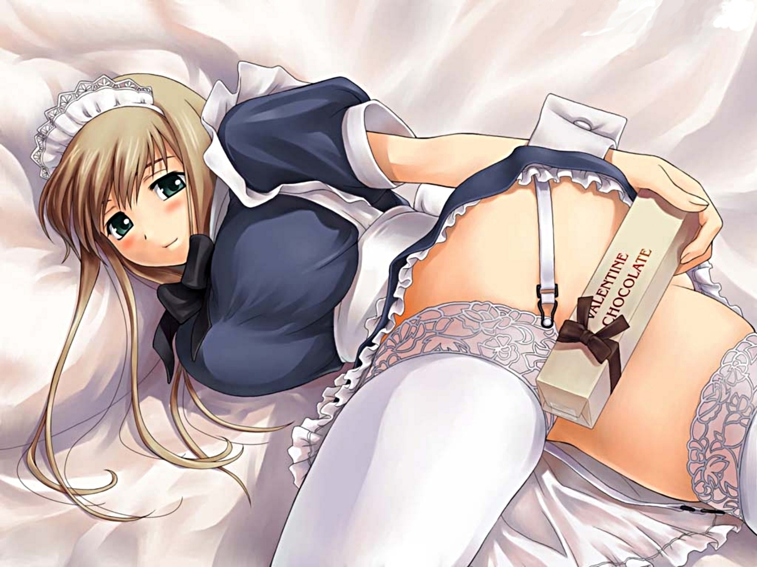 Ecchi Upskirt - Wallpaper uniform, stockings, maid, upskirt, hentai, maid ...