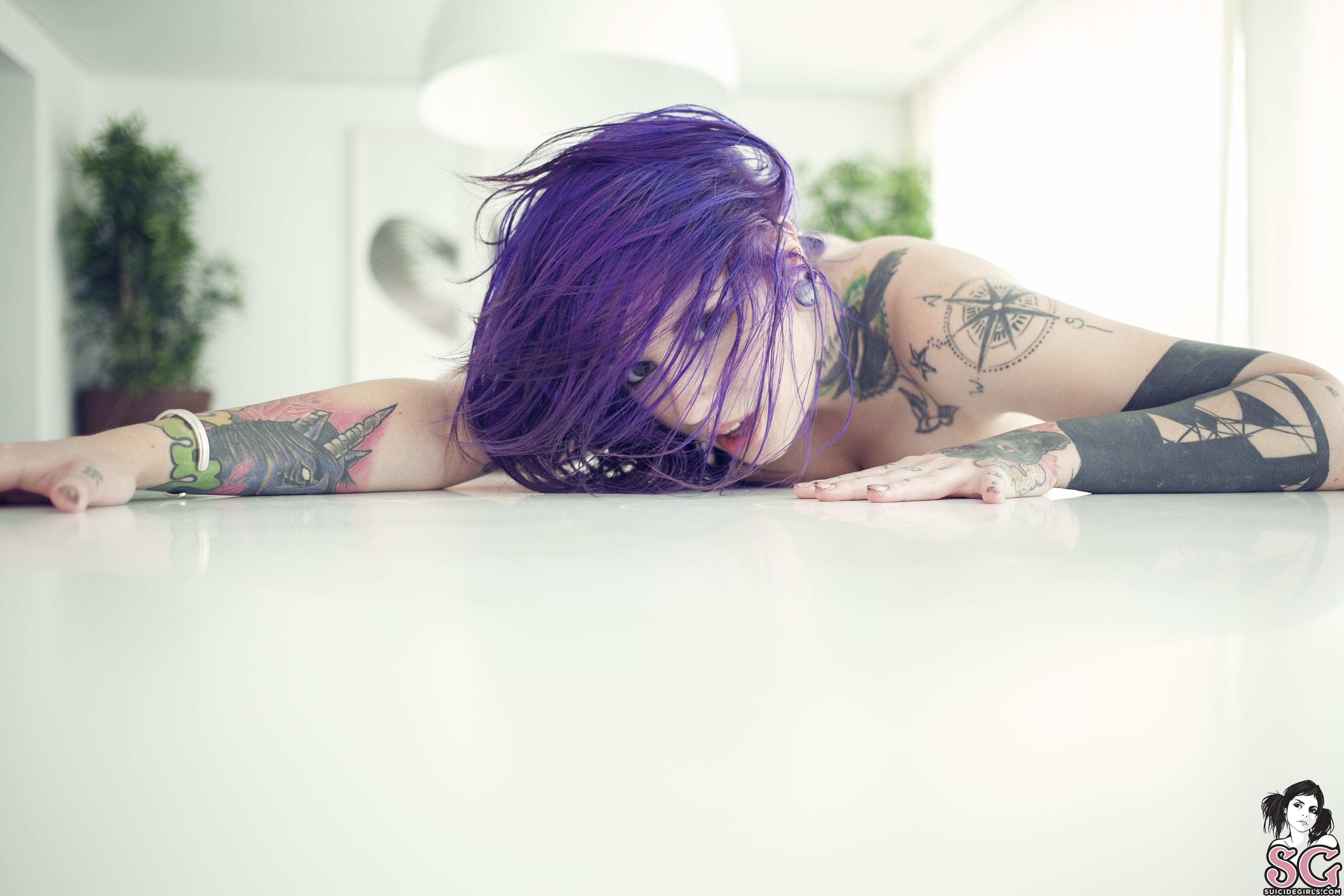 tattoo, brunette, nude, boobs, naked, short, legs, sexy, face, hair, beautiful, body, rebecca crow, katherine suicide, katherine, suicide girls, hi-q