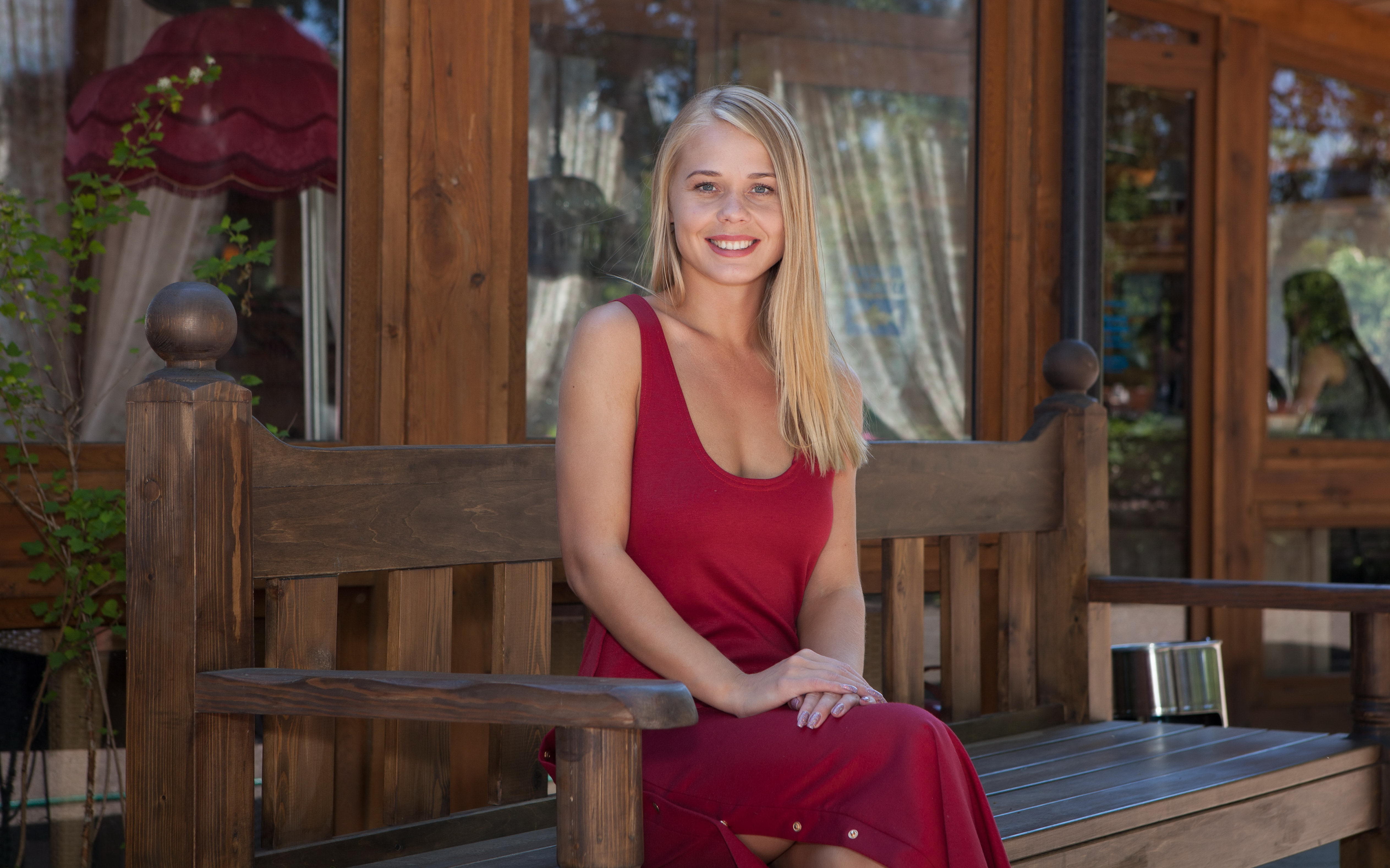 sarika a, red dress, smile, blonde, darina a, darina nikitina, davina, kitty, sarika