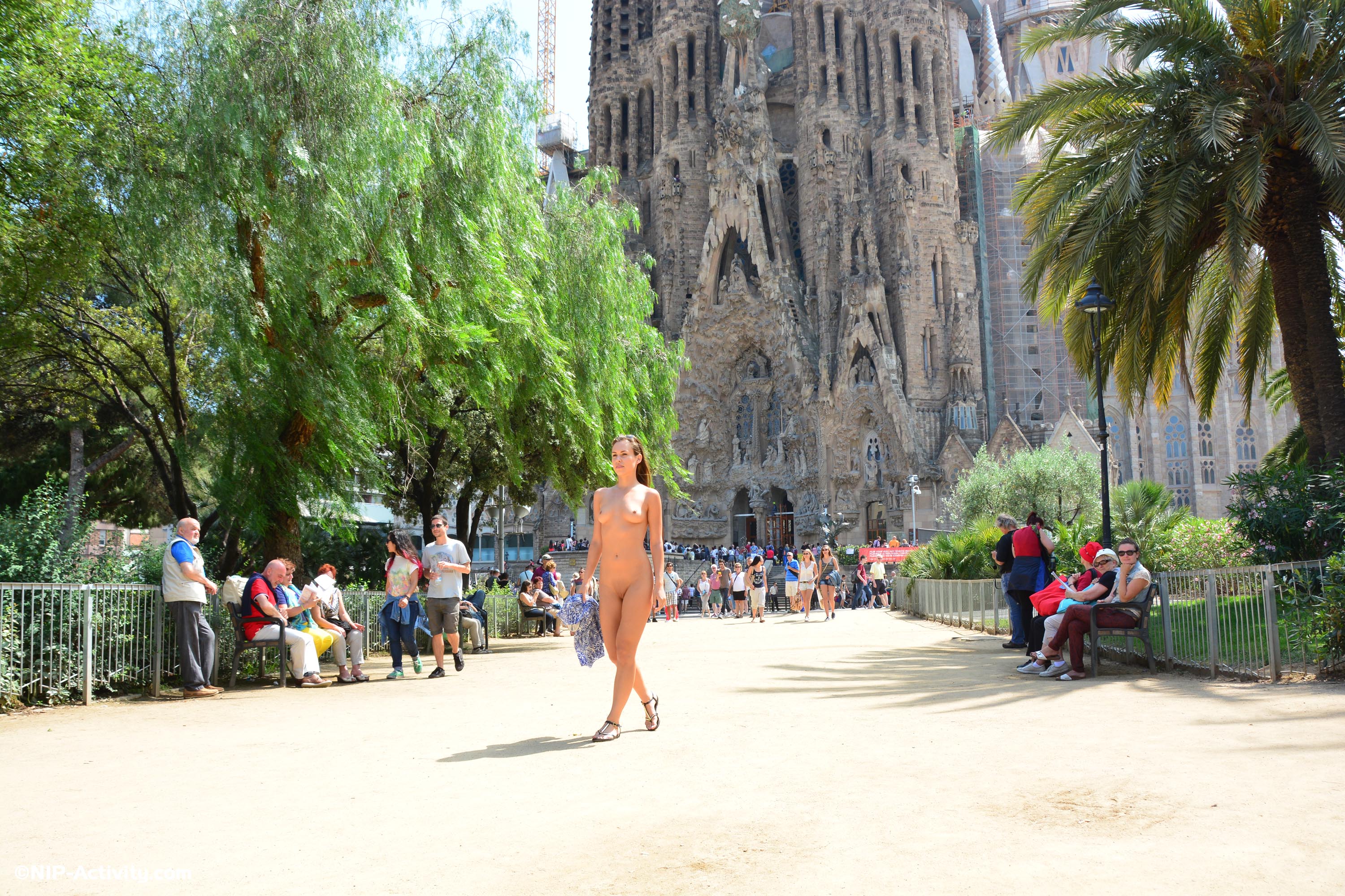 jenny appach, nude, girl, tits, barcelona, shaved pussy, public