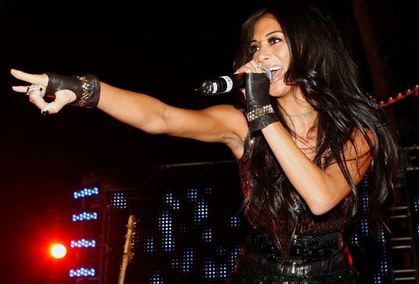 nicole scherzinger, singer, actress, dancer, brunette, personality, brunette, sexy babe, long hair, close up, performing, on stage, pcd, pussy cat dolls, sexy dressed, smile, celebrity, star, not nude, sexy