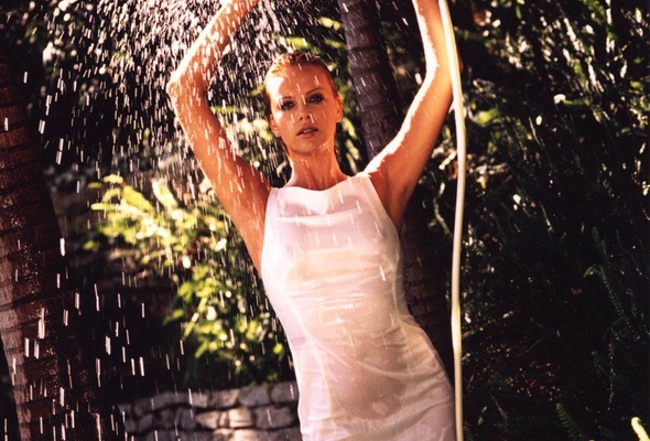 charlize theron, water, actress, see through, sexy bitch, wet