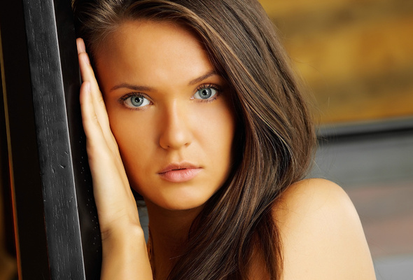 eyes, face, brunette