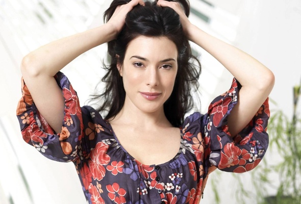 jaime murray, actress, smile, brunette