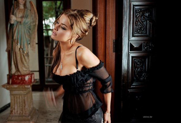 erotic, sexy, nude, classy, carmen electra, sexy babe, brunette, black, lingerie, celebrity, personality, actress, hollywood, starlet, updo hairstyle
