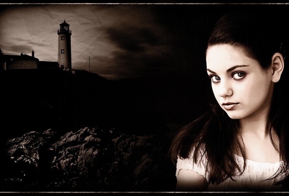mila kunis, actress, girl, lighthouse