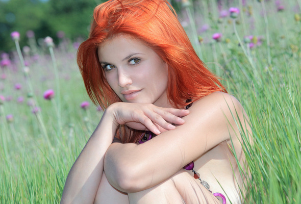 violla a, beautiful, sexy, cute, red hair, model, metart