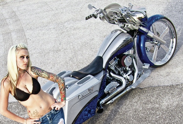 tattoo, chick, bike, model, blonde, harley-davidson, harley-davidson screamin eagle, costum bike