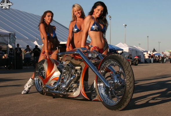 models, bike, sexy, bikini, thunderbike, harley-davidson, costum bike