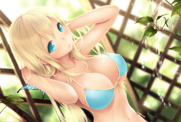 walpaper anime, tits, blond, hentai, ecchi, sexy