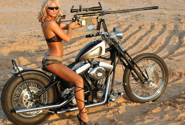 megan, bike, gun, shades, shorts, model, sand