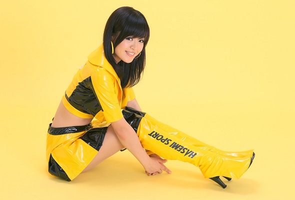 toshimi takahashi, boots, race queen, pvc, top queen, asian, sexy babe, minimalist wall, pvc, lingerie, miniskirt, jacket, knee boots, shiny clothes, hi-q, fetish babe, babes in boots