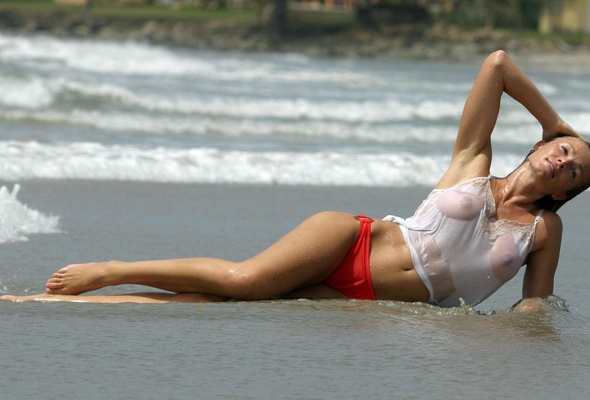 nell, mcandrew, sexy, bikini, beach, sand, water, wet, nell mcandrew, outdoor, see through, transparent