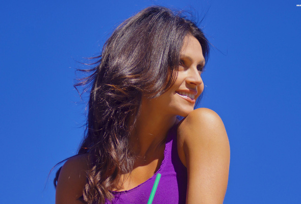 denise milani, face, beauty, girl, model, wall, dress