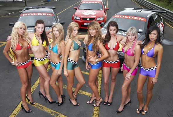 8 babes, model, young, slim, sexy babe, long hair, sexy dressed, posing, outdoor, cars, eight, babes, tight clothes, shiny, top, panty, sexy, decollete, legs, high heels, racing, pit babe, hi-q, blonde, brunette, whores