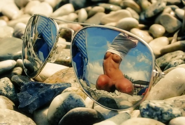 erotic, oddies, nude, art, sunglasses, reflection, tits out, funny