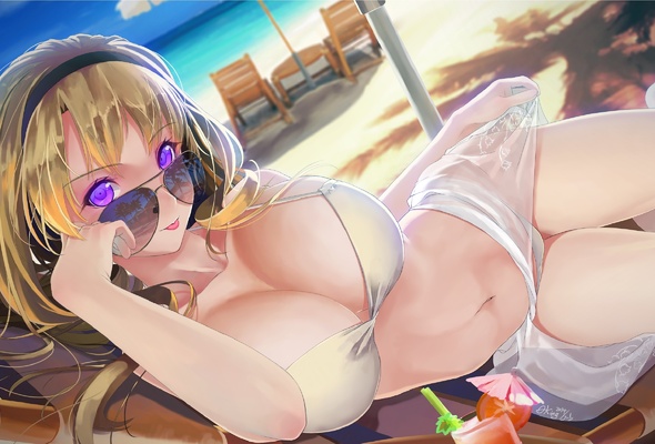 Sexy Anime Desktop Wallpaper - Wallpaper anime, blonde, busty, virtual, sexy babe, big tits, boobs, juggs,  sand, beach, water, white, bikini, sexy, decollete desktop wallpaper -  Fantasy Girls - ID: 140944 - ftopx.com