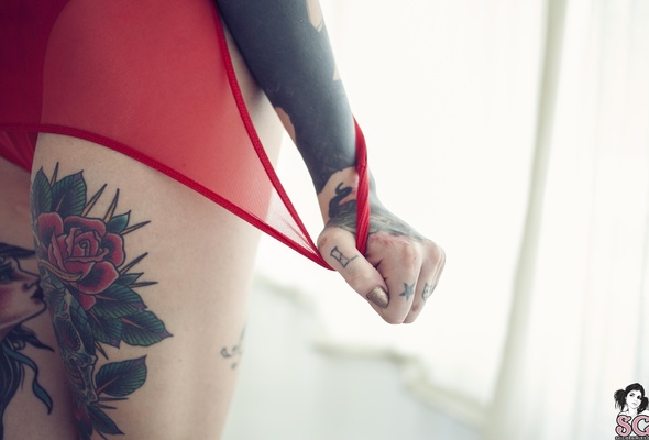 katherine, tattoo, legs, face, hair, color, nude, sexy, naked, cute, beauty, hot, body, piercing, suicide girl, rebecca crow, katherine suicide, suicide girls