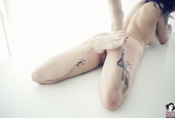 katherine, tattoo, legs, face, hair, color, nude, sexy, naked, cute, beauty, hot, body, piercing, suicide girl, suicide girls, rebecca crow, katherine suicide