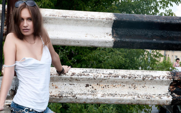 brunette, glasses, outdoor, sexy