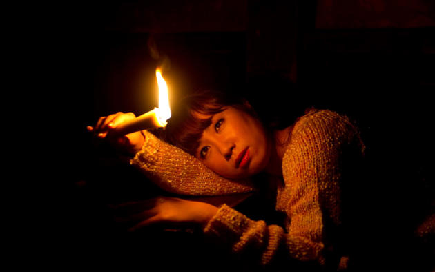 sakura ooba, candle, darkness, eyes, loneliness, heat, asian