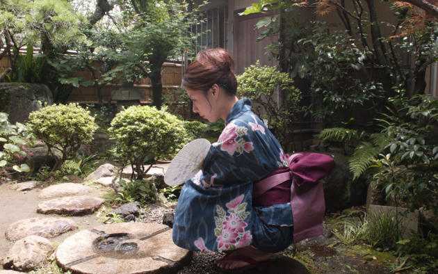 630px x 394px - Wallpaper kyoko kazama, kinbaku model, japanese garden ...
