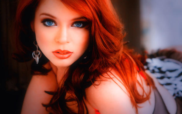 blue eyes, redhair, lips, redhead