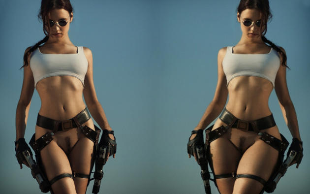 tatiana sochivets, cosplay, brunette, sexy babe, hot, stunning, compilation, panties off, sunglasses, pussy, sexy, gun, guns, gun belt, belt, collage, trimmed pussy, lara croft, tomb raider