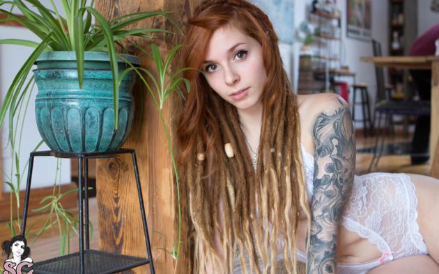 dreadlocks, suicide girls, redhead, teddy