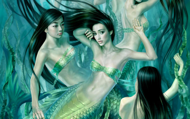 mermaid, severial, asia, kelp