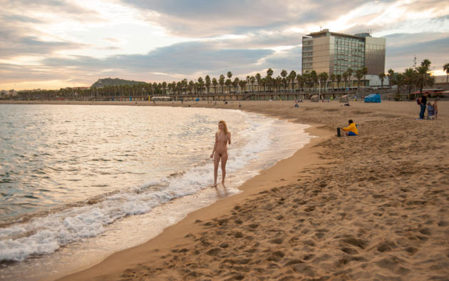 coxy, dominika, coxy dominika, dominika j, public, tits, nude, blonde, beach, sunset