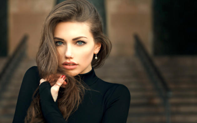 svetlana grabenko, model, pretty, babe, brunette, blue eyes, russian, sensual lips, face, 4k