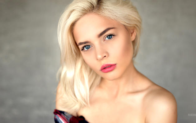 kristina mamatyukova, model, blonde, blue eyes, russian, sensual lips, face, 4k