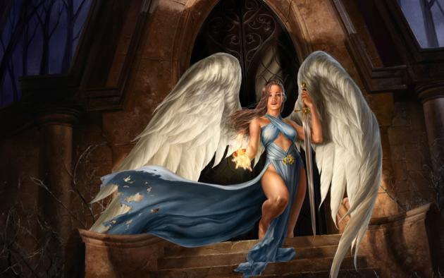 Angel, Non Nude, Vector, Wings, Boobs, Sword