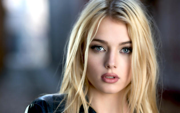 simone borg jorgensen, model, pretty, babe, blonde, blue eyes, sensual lips, sweden, 4k, face, portrait