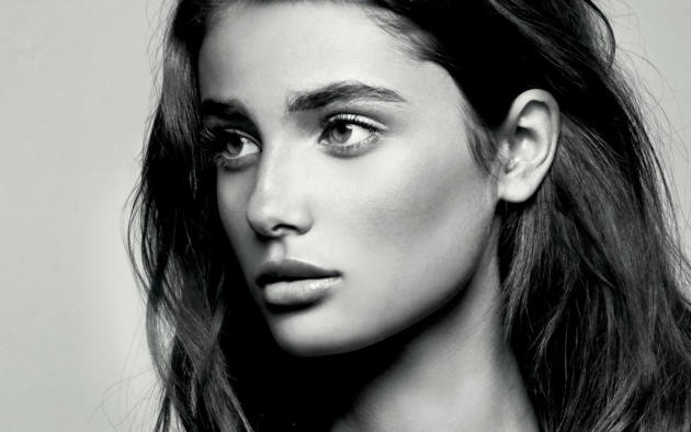 taylor marie hill, top model, face, monochrome, black and white, portrait, 4k