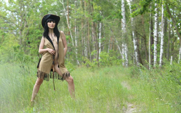 malena fendi, malena, black cherry, lada brik, sexy girl, adult model, grass, hat, pirate, strategic covering