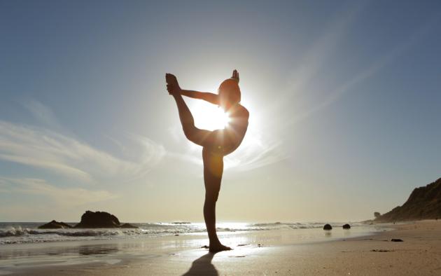 babe, yoga, beach, sunset, sea, non nude, swimsuit