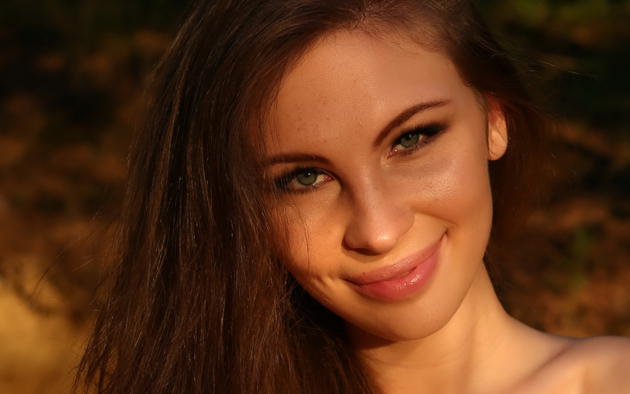 galina a, touched by sunlight, shadow play, face, brunette, smile, cecelia
