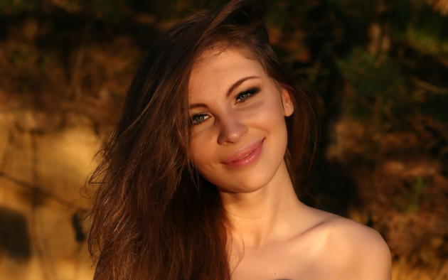 galina a, green eyes, face, brunette, smile, cecelia