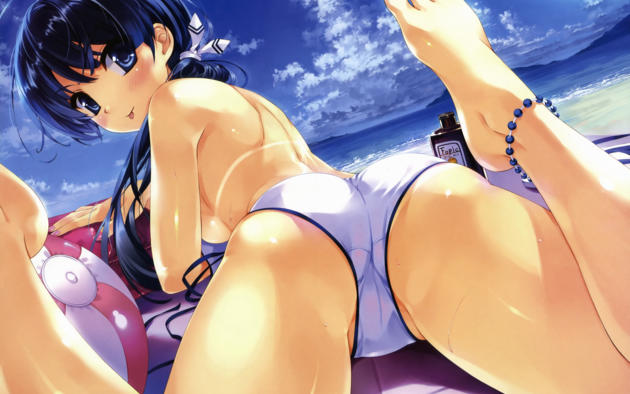Sexy Anime Desktop Wallpaper - Wallpaper hentai, anime, ass, panties, sfw, topless, beach, bikini desktop  wallpaper - Fantasy Girls - ID: 250362 - ftopx.com