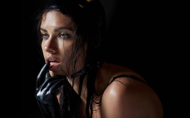 black hair, face, sexy, collar, 2015 pirelli calendar, adriana lima, pirelli calendar