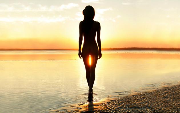 sexy, nude, legs, exotic, beach, sunset, silhouette, ass, pussym back, 4k