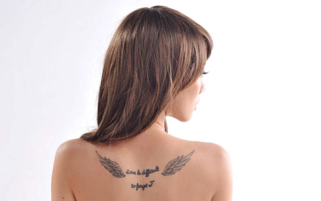 fala li, brunette, tattoo, back, wings, asian