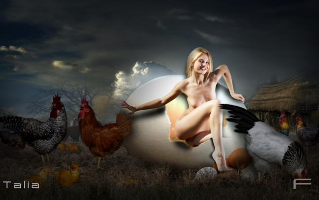 talia, fantasy, wallpaper, girl, teen, young, babe, cute, beauty, blonde, nude, sexy, tits, pussy, shaved, legs, smile, egg, chicken, farm house, talia cherry, talia blonde, blonde goddess