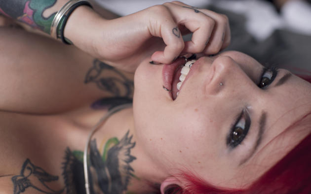 rebecca crow, katherine, suicide girls, tattoo, redhead, red  hair