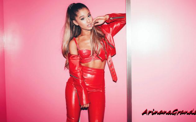 ariana grande, thelegat wallpaper, celebrity, red, leather, fetish babe