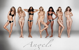 angels, model, blonde, brunette, lingerie, black, girls, alessandra ambrosio, candice swanepoel, group, seven