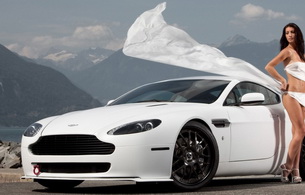 brunette, aston martin, lingerie, long hair, skinny, delicious, sexy, perfect girl, aston martin, vantage, hellvellyn frost